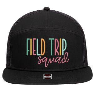 Field Fun Day Squad School Trip Vibes Teachers 7 Panel Mesh Trucker Snapback Hat