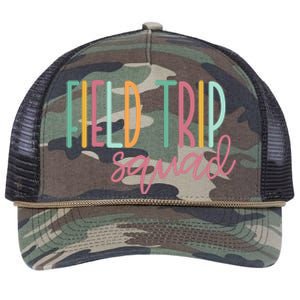 Field Fun Day Squad School Trip Vibes Teachers Retro Rope Trucker Hat Cap