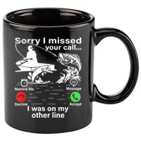Funny Fishing Dad Funny Reel Cool Fish Fisherman 11oz C Handle Ceramic Mug