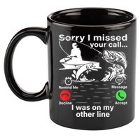 Funny Fishing Dad Funny Reel Cool Fish Fisherman 11oz C Handle Ceramic Mug
