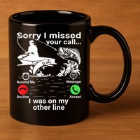 Funny Fishing Dad Funny Reel Cool Fish Fisherman 11oz C Handle Ceramic Mug