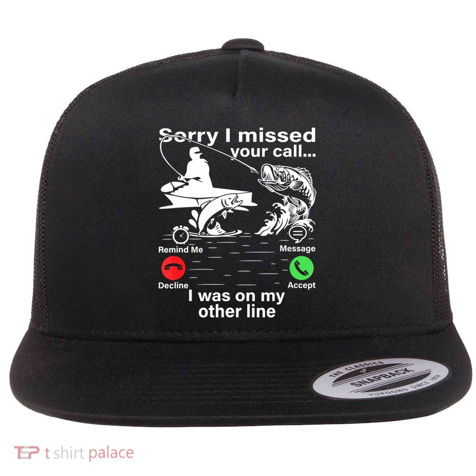 Funny Fishing Dad Funny Reel Cool Fish Fisherman Flatbill Hat