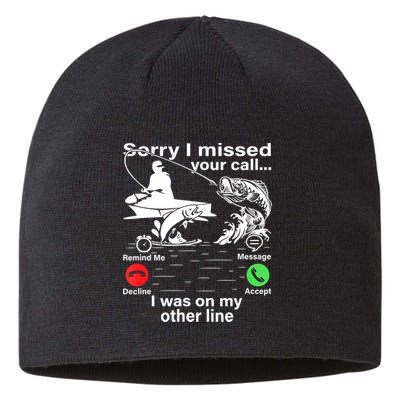 Funny Fishing Dad Funny Reel Cool Fish Fisherman Sustainable Beanie