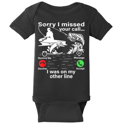 Funny Fishing Dad Funny Reel Cool Fish Fisherman Baby Bodysuit