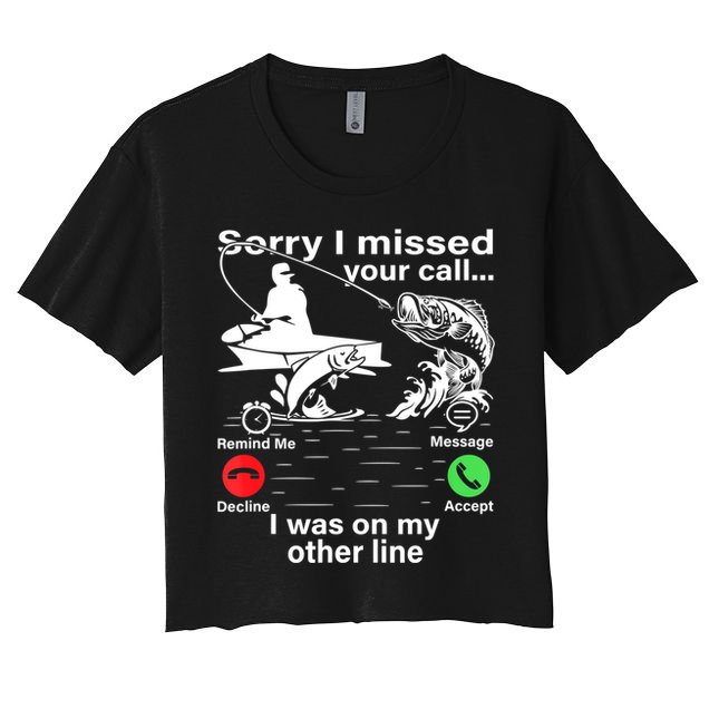 Funny Fishing Dad Funny Reel Cool Fish Fisherman Crop Top