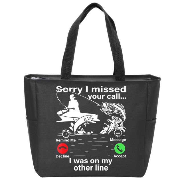 Funny Fishing Dad Funny Reel Cool Fish Fisherman Zip Tote Bag