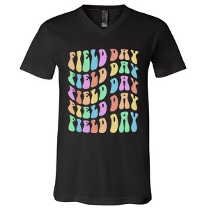 Funny FIELD DAY Vibes Fun Crew I'm Just Here for Summer V-Neck T-Shirt