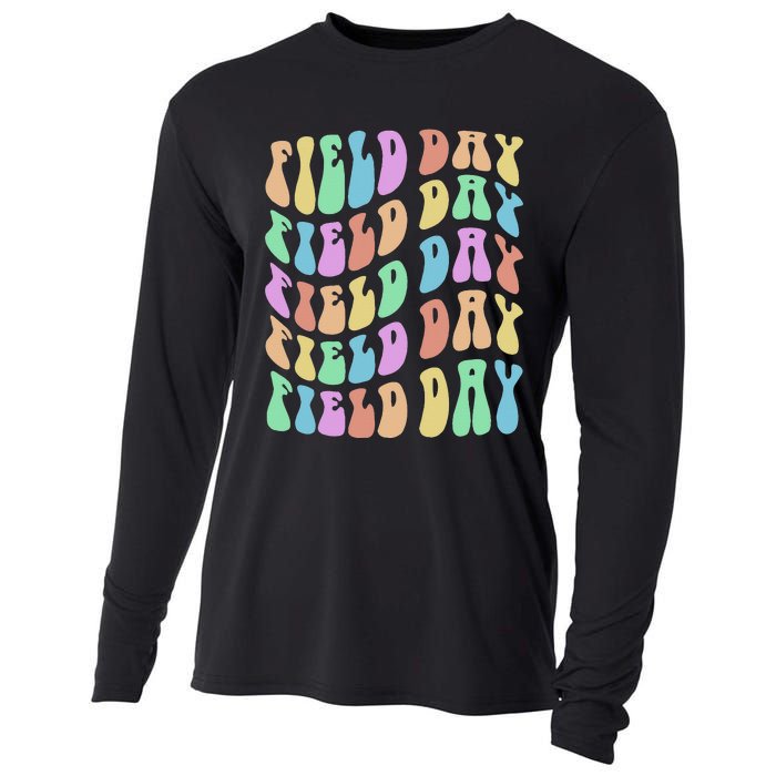 Funny FIELD DAY Vibes Fun Crew I'm Just Here for Summer Cooling Performance Long Sleeve Crew