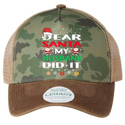 Family Funny Dear Santa My Husband Did It Christmas Pajama Gift Legacy Tie Dye Trucker Hat