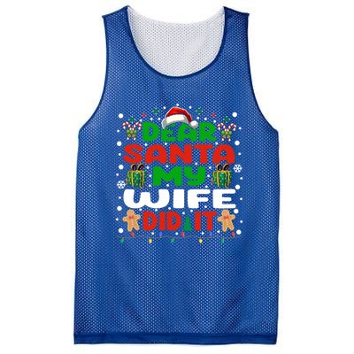 Family Funny Dear Santa My Wife Did It Christmas Pajama Gift Mesh Reversible Basketball Jersey Tank