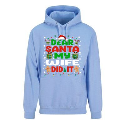 Family Funny Dear Santa My Wife Did It Christmas Pajama Gift Unisex Surf Hoodie