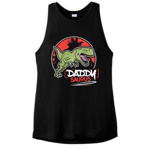 Funny Fathers Day Gift Idea Daddysaurus Rex Gift Ladies PosiCharge Tri-Blend Wicking Tank