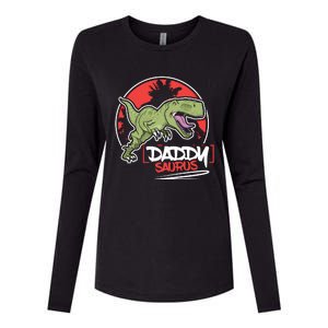 Funny Fathers Day Gift Idea Daddysaurus Rex Gift Womens Cotton Relaxed Long Sleeve T-Shirt