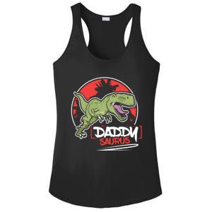 Funny Fathers Day Gift Idea Daddysaurus Rex Gift Ladies PosiCharge Competitor Racerback Tank