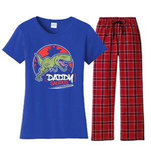 Funny Fathers Day Gift Idea Daddysaurus Rex Gift Women's Flannel Pajama Set