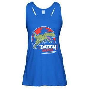 Funny Fathers Day Gift Idea Daddysaurus Rex Gift Ladies Essential Flowy Tank