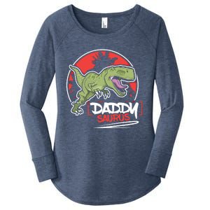 Funny Fathers Day Gift Idea Daddysaurus Rex Gift Women's Perfect Tri Tunic Long Sleeve Shirt