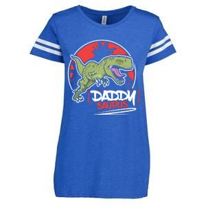 Funny Fathers Day Gift Idea Daddysaurus Rex Gift Enza Ladies Jersey Football T-Shirt