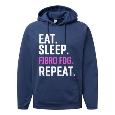 Fibro Fog Day Lupus Awareness Fibromyalgia Eat Sleep Fibro Gift Performance Fleece Hoodie