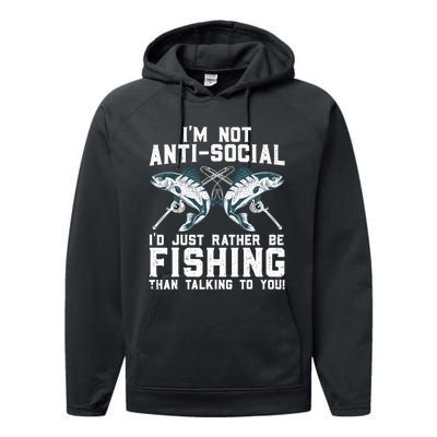 Funny Fishing Design For Wo Fisherman Fishing Lover Performance Fleece Hoodie