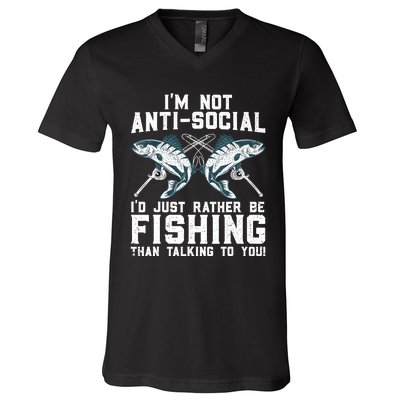 Funny Fishing Design For Wo Fisherman Fishing Lover V-Neck T-Shirt