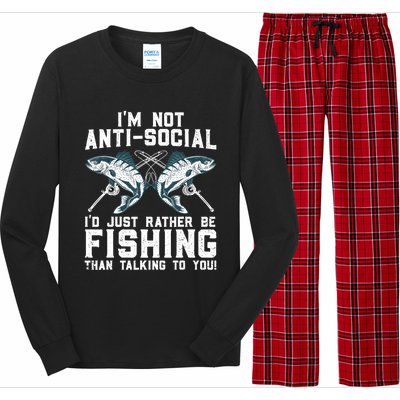 Funny Fishing Design For Wo Fisherman Fishing Lover Long Sleeve Pajama Set