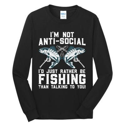 Funny Fishing Design For Wo Fisherman Fishing Lover Tall Long Sleeve T-Shirt