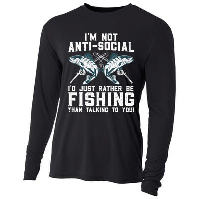 Funny Fishing Design For Wo Fisherman Fishing Lover Cooling Performance Long Sleeve Crew