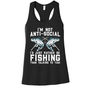 Funny Fishing Design For Wo Fisherman Fishing Lover Women's Racerback Tank