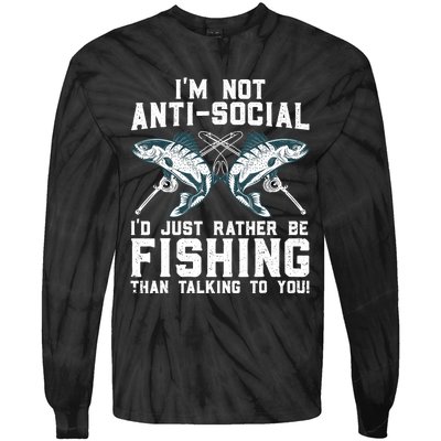 Funny Fishing Design For Wo Fisherman Fishing Lover Tie-Dye Long Sleeve Shirt