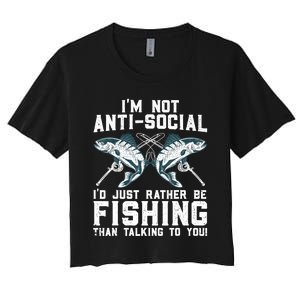 Funny Fishing Design For Wo Fisherman Fishing Lover Women's Crop Top Tee