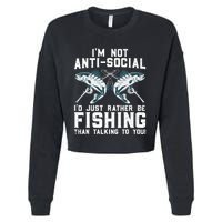 Funny Fishing Design For Wo Fisherman Fishing Lover Cropped Pullover Crew