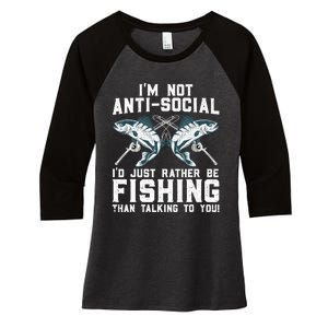 Funny Fishing Design For Wo Fisherman Fishing Lover Women's Tri-Blend 3/4-Sleeve Raglan Shirt