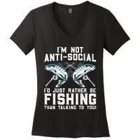 Funny Fishing Design For Wo Fisherman Fishing Lover Women's V-Neck T-Shirt