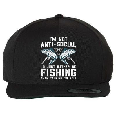 Funny Fishing Design For Wo Fisherman Fishing Lover Wool Snapback Cap