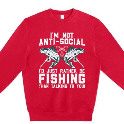 Funny Fishing Design For Wo Fisherman Fishing Lover Premium Crewneck Sweatshirt