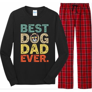 Funny Fathers Day For Dad Boston Terrier Best Dog Dad Ever Long Sleeve Pajama Set