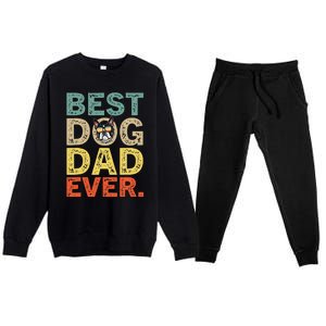 Funny Fathers Day For Dad Boston Terrier Best Dog Dad Ever Premium Crewneck Sweatsuit Set