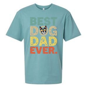 Funny Fathers Day For Dad Boston Terrier Best Dog Dad Ever Sueded Cloud Jersey T-Shirt