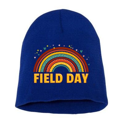 Field Fun Day School Trip Vibes Teachers Cute Gift Short Acrylic Beanie