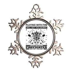 Funny Firefighter Departt Fire Quote Fire Rescue Gift Metallic Star Ornament