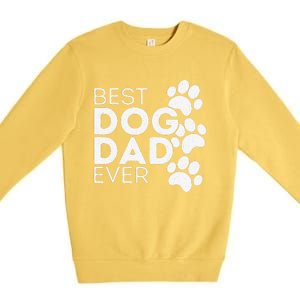 Funny Fathers Day Gift Idea Best Dog Dad Ever Premium Crewneck Sweatshirt