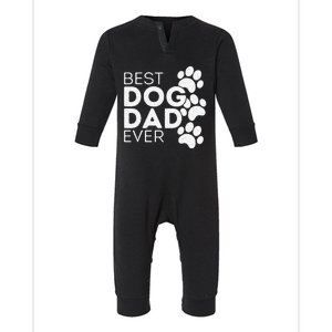 Funny Fathers Day Gift Idea Best Dog Dad Ever Infant Fleece One Piece