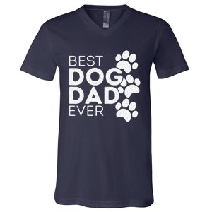 Funny Fathers Day Gift Idea Best Dog Dad Ever V-Neck T-Shirt