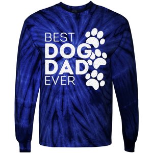 Funny Fathers Day Gift Idea Best Dog Dad Ever Tie-Dye Long Sleeve Shirt