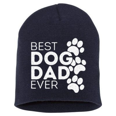 Funny Fathers Day Gift Idea Best Dog Dad Ever Short Acrylic Beanie