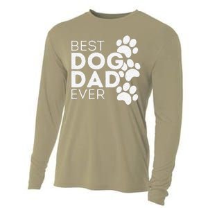 Funny Fathers Day Gift Idea Best Dog Dad Ever Cooling Performance Long Sleeve Crew