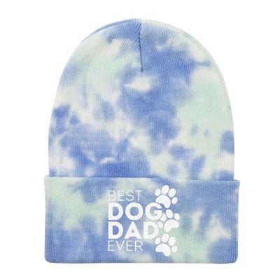 Funny Fathers Day Gift Idea Best Dog Dad Ever Tie Dye 12in Knit Beanie