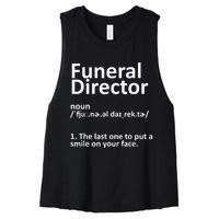 Funny Funeral Director Designs Men Women Mortuary Morticians Women's Racerback Cropped Tank