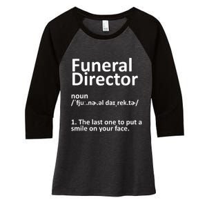 Funny Funeral Director Designs Men Women Mortuary Morticians Women's Tri-Blend 3/4-Sleeve Raglan Shirt